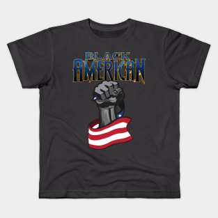 Black American - Blue Kids T-Shirt